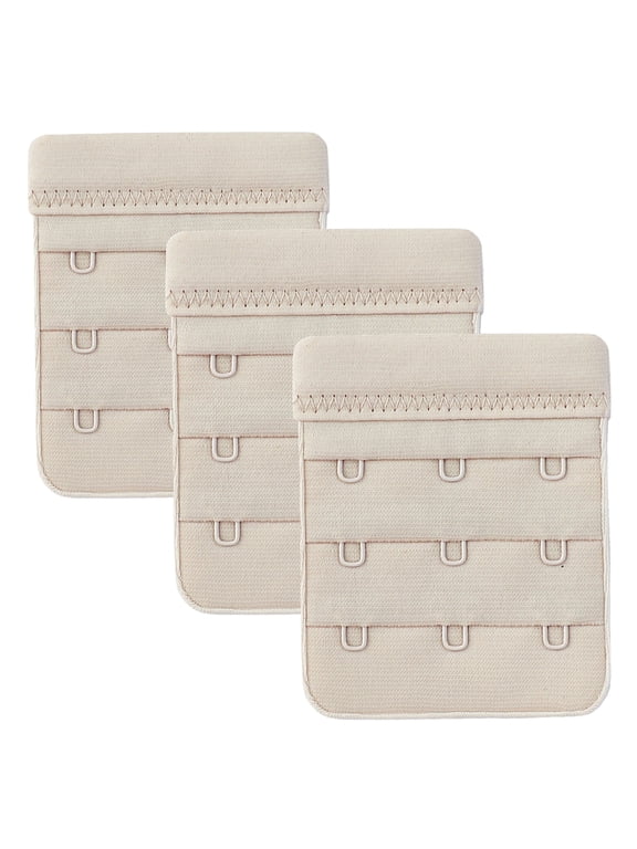 Bra Extenders 3 Hook 3 pack Non‑Stretch Lined Durable Set Beige-CHIRRUPY CHIEF