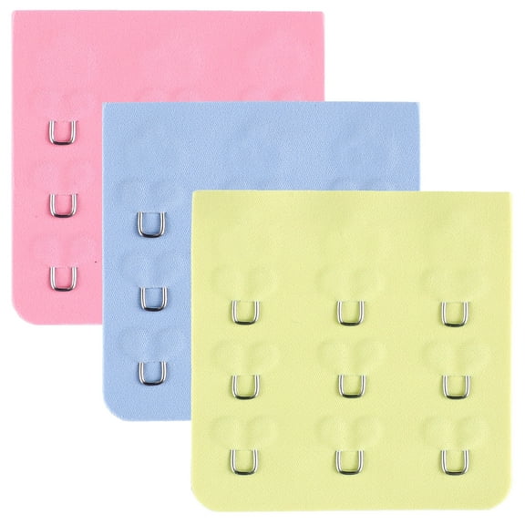 Bra Extenders 3 Hooks, 3 Pack Seamless Non-Stretch,Durable Set Pink\Blue\Lemon–CHIRRUPY CHIEF