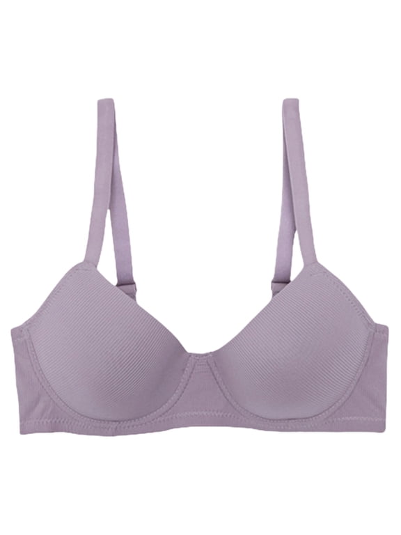 Bra For Everyday Wear Seamless Lift Support Full Coverage Underwire T Shirt Style with Comfortable Push Up Design for All Seasons, J, Light Purple