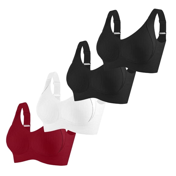 Bra For Senior Front Closure Breathable Bra For Seniors Wirefree Bras For Older Women 4PC