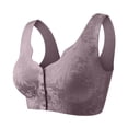 thumbnail image 1 of Bra Front Closure, Hugcore Gathering and Adjusting Strapless Bra Underwear with Large Breasts Small Thin Breathable No Rings Breasts Anti Sagging Bra Bras for Elderly Women Purple M, 1 of 6