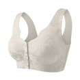 thumbnail image 1 of Bra Front Closure, Hugcore Gathering and Adjusting Strapless Bra Underwear with Large Breasts Small Thin Breathable No Rings Breasts Anti Sagging Bra Bras for Elderly Women Beige L, 1 of 6