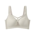 thumbnail image 1 of Bra Front Closure for Women, Comfortable Wireless Bra Womens Printed Plus Size Everyday Bra Adjustable Strap (40/90BCD, Beige), 1 of 6