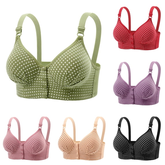Bra Front Closure for Women Plus Size,Wireless Full Coverage Push Up ...