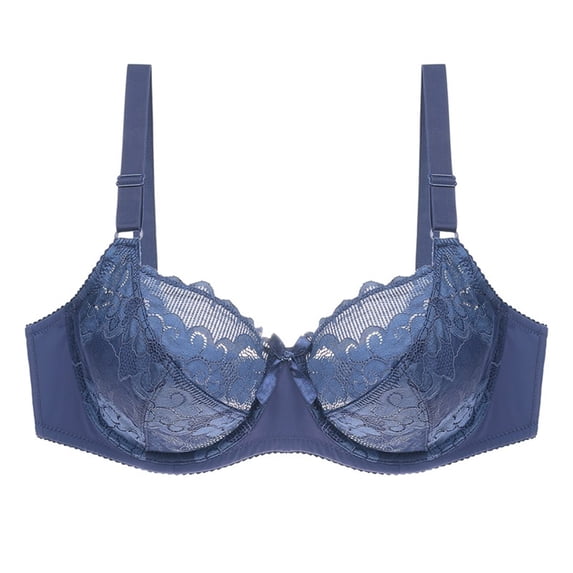 Bra Gathers Big Cup Lace Jacquar D Underwear For Women Plus Size Shockproof Wire Free Lingerie