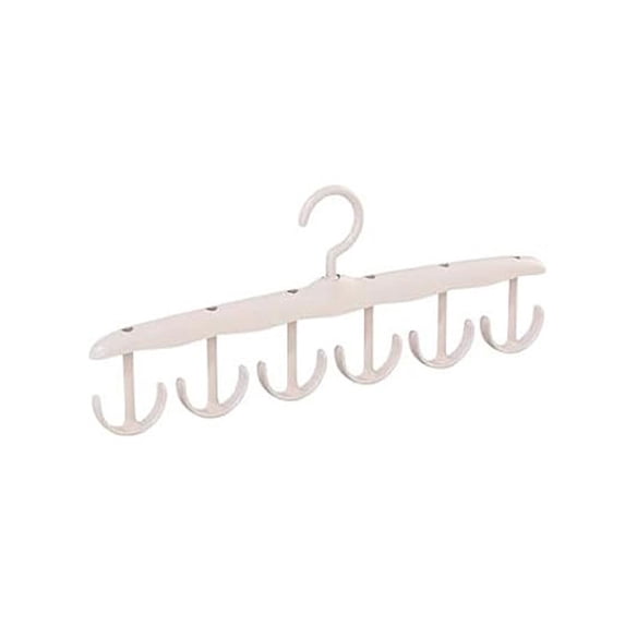 Bra Hanger for Closet Organizer,360° Rotating Premium Tank Top Hangers,Plastic Bra Holder with 6 Dual Hooks,Space Saving Storage for Underwear Bras Hats Handbags Clothing Belts(11.8x2.8")(Khaki)