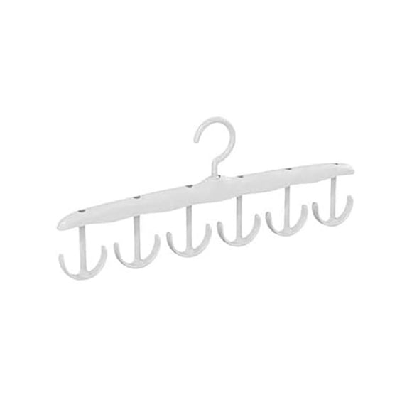 Bra Hanger for Closet Organizer,360° Rotating Premium Tank Top Hangers,Plastic Bra Holder with 6 Dual Hooks,Space Saving Storage for Underwear Bras Hats Handbags Clothing Belts(11.8x2.8")(White)