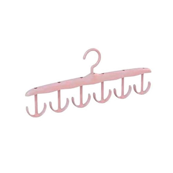 Bra Hanger for Closet Organizer,360° Rotating Premium Tank Top Hangers,Plastic Bra Holder with 6 Dual Hooks,Space Saving Storage for Underwear Bras Hats Handbags Clothing Belts(11.8x2.8")(Pink)