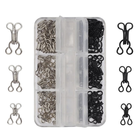 Bra Hook Replacement Sewing Kit, 72-Pair Multi-Size Bra Strap Hook Set with Storage Box, DIY Underwear Clothing Alteration Accessories for Lingerie Repair