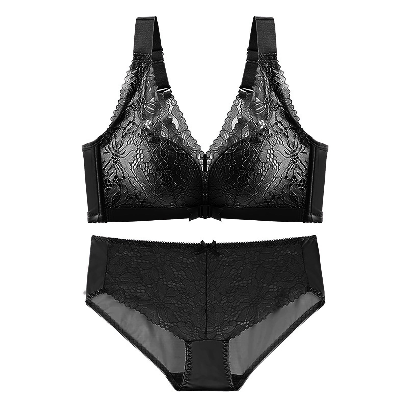 Bra and Knicker Sets Through Lingerie for Women 2 Piece Ladies' Solid