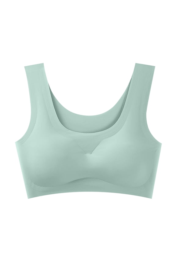 Bra,Lifting Wire-Free Jelly Bra,Supportive Push up Bras, Seamless Comfort and Soft Breathable Mint Green 36