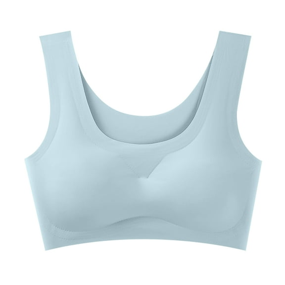 Bra,Lifting Wire-Free Jelly Bra,Supportive Push up Bras, Seamless Comfort and Soft Breathable Sky Blue 32