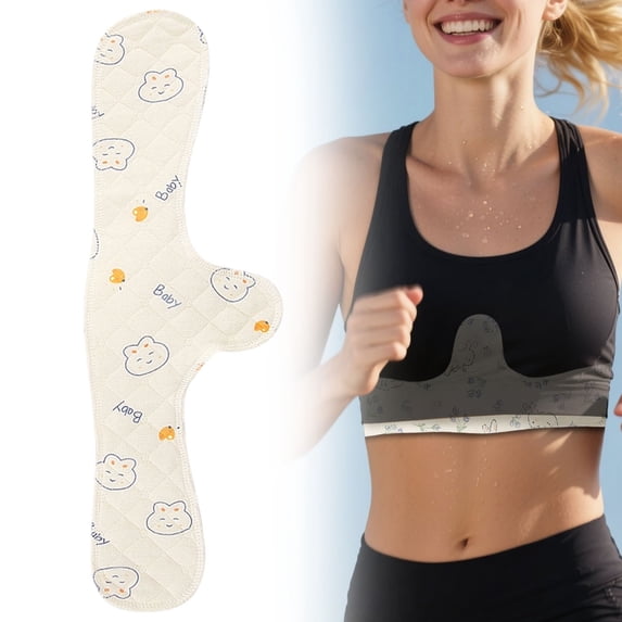 Bra Liners Pads, Reusable Underarm Sweat Pads for Sports Bra, Printed Cotton Anti-Sweat Chest Liners, Breathable Absorbent Bra Sweat Shields, Sweat Absorbing Pads for Workout Daily Wear Women