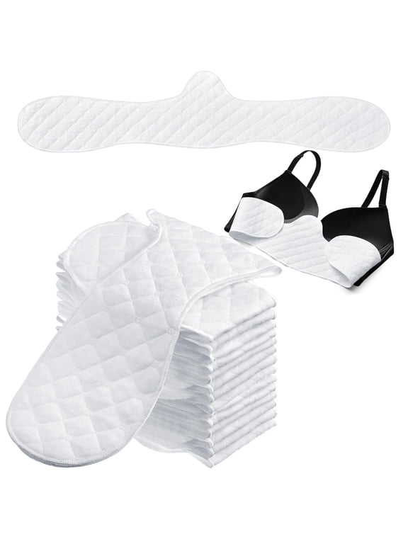 Bra Liners for Sweat,Reusable Cotton Bra Liners Under Bra Liners To Sweat Under Sweat Absorber Pads Sweat Pads Washable Rectangle Cotton Under Breasts Pads for Women Sweating Supplies 17.32"*5.9"