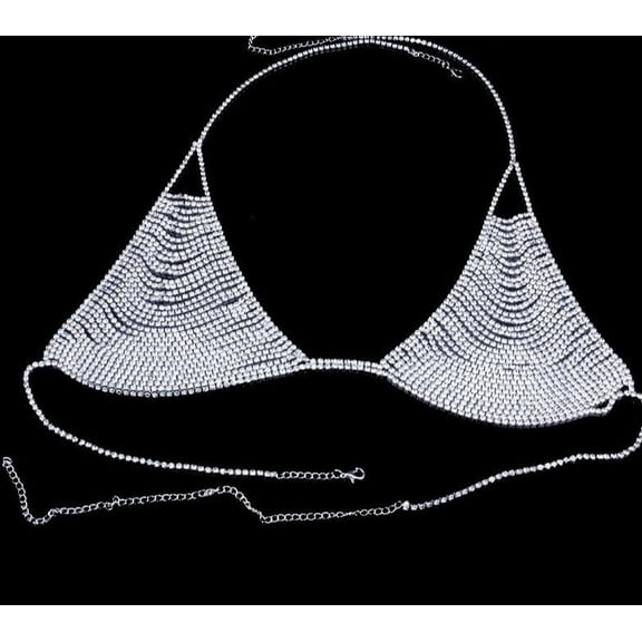 Bra Necklace Chain Jewelry Woman Crystal Chain Necklace Bikini Accessories Body Jewelry