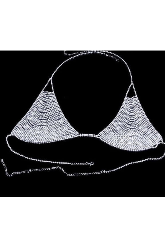 Bra Necklace Chain Jewelry Woman Crystal Chain Necklace Bikini Accessories Body Jewelry