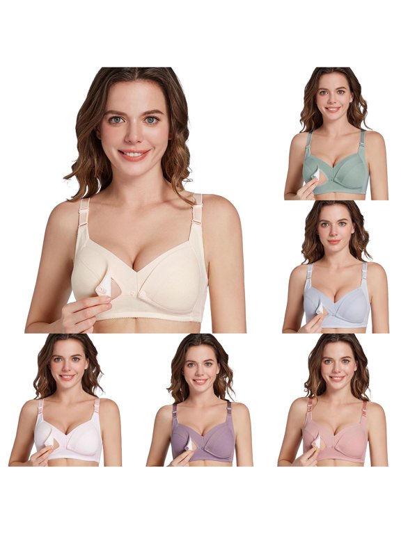 Bra Nursing Bras for Breastfeeding Wavy Seamless Comfort Maternity Bralette Wireless Pregnancy Sleep Bra with – Everyday Home Casual Wear for All Seasons