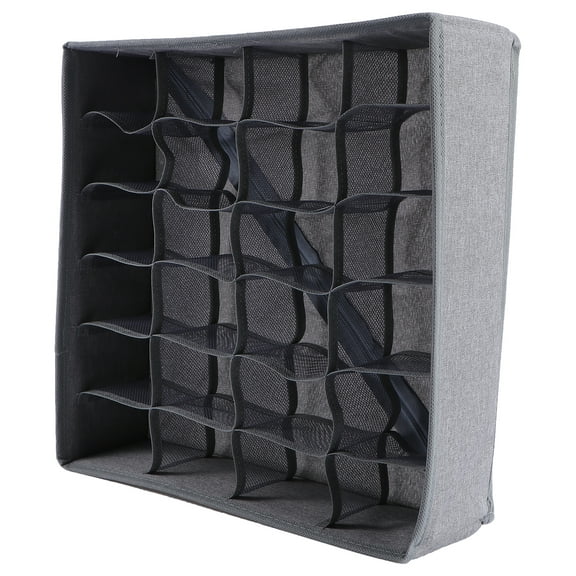 Bra Organizer Socks Storage Box Storage Boxes Container Locker Storage Cloth Light Grey 32X32CM
