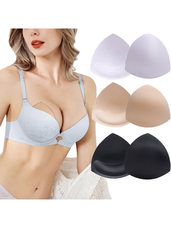 Bra Pad Inserts 3 Pairs,Bra Insert Pads For A-E,Breast Enhancers Push Up Bra,Bra Pads Sewn Padded for Sports Bra