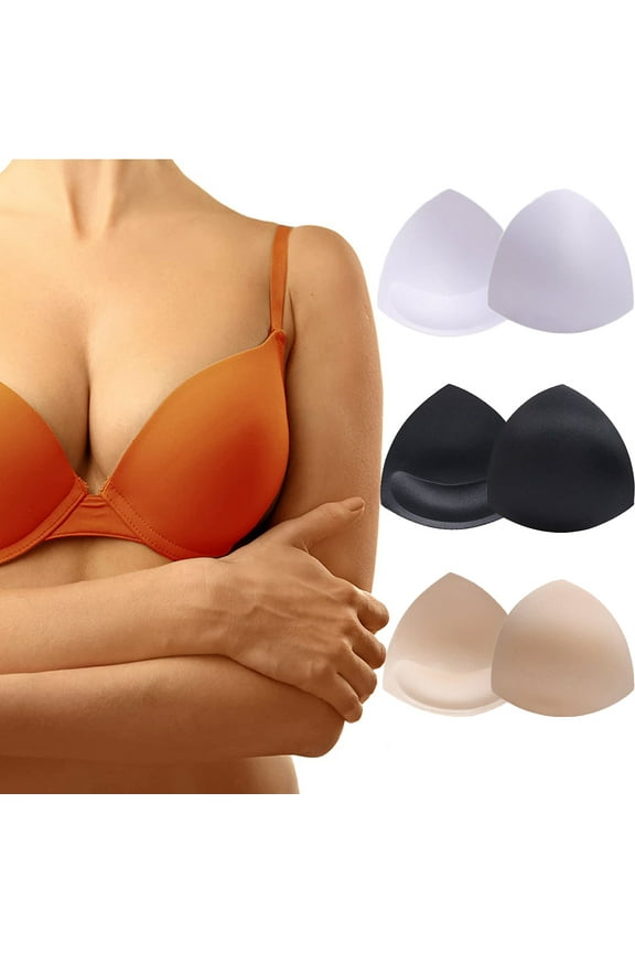 Bra Pads Inserts 3 Pairs - Bra Inserts A/B, C/D, D/E Cups | Bra Replacement Pad Swimsuits Triangular Shaped Insert Pads