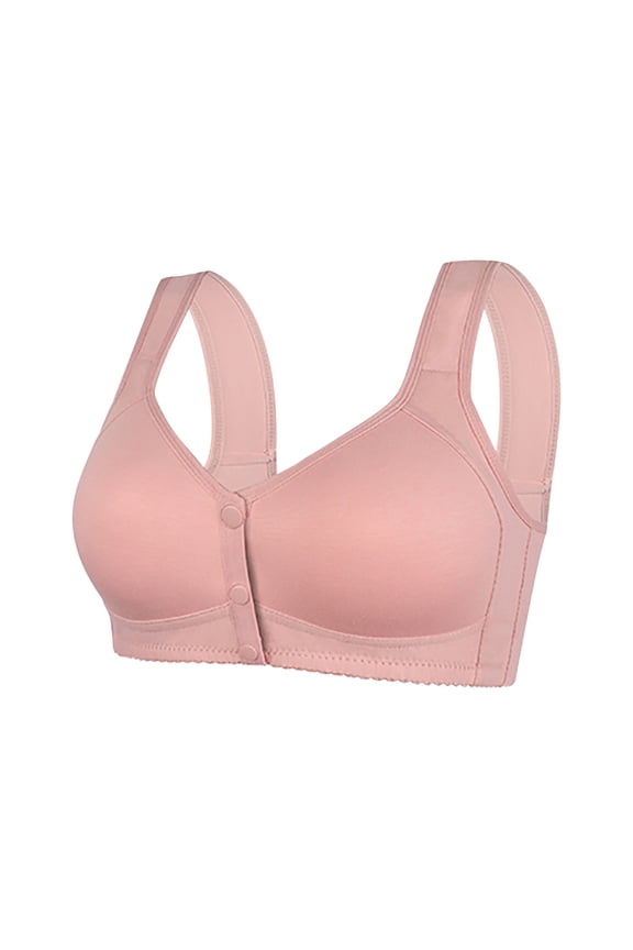 Bra Seamless Front-Close T-Back Wireless Plus Size Unlined No Steel Ring for Full Bust – Supportive Everyday Comfort Black 40