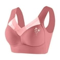 thumbnail image 1 of Bra - Seamless Powerful Push Up Wireless Bra, Full-Figure Ice Silk Anti Sagging Posture Correcting No Underwire Supportive Everyday Bras Pink 38, 1 of 6