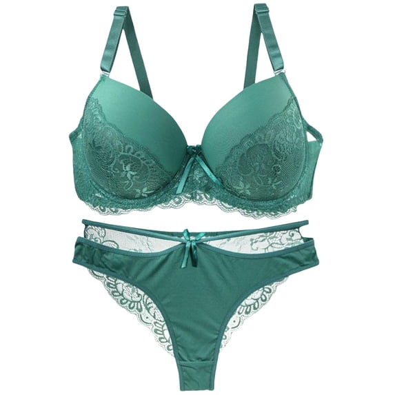 Bra Sets for Women Womens Underwear and Bras Soft Cup Bra Set Comfort Fit Bra and Brief Set Plus Size Women Bra Set Non-wired Bra Set Classic Underwear Set,Green,80D