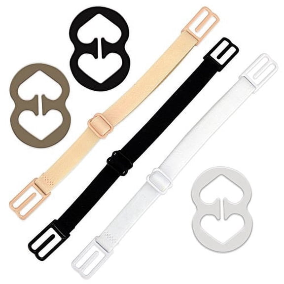 Bra Strap Clips - Racer Back - Conceal Straps - Cleavage Control (Black, Beige, White)