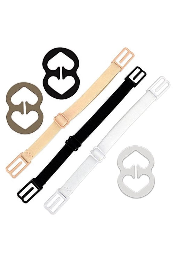 Bra Strap Clips - Racer Back - Conceal Straps - Cleavage Control (Black, Beige, White)