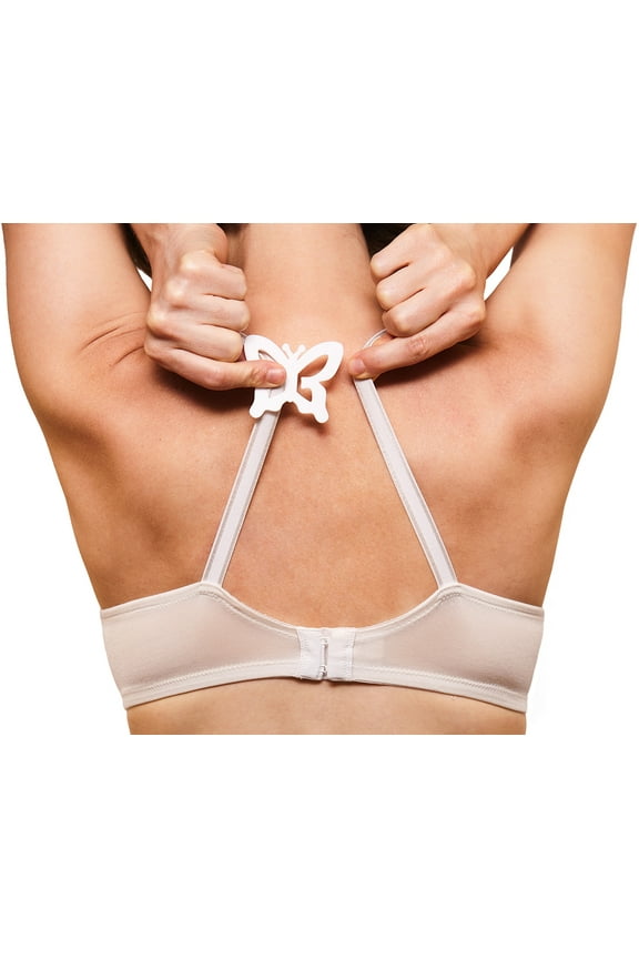 Bra Strap Clips - Racer Back - Conceal Straps - Cleavage Control (Butterflys - 4 Pack)