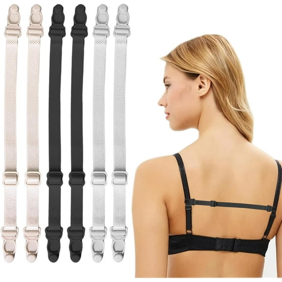 Bra Strap Holder 6 Pcs Adjustable Bra Strap Clips Racer Back Bra Clip Bra Clips For Racer Back Bra Strap Retainers Bra Clips For Preventing Bra Straps From Slipping (Black Beige White)