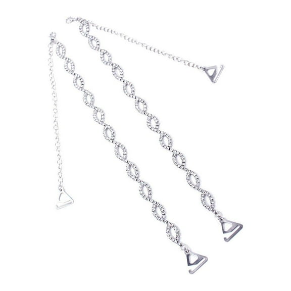Adjustable Rhinestone Invisible Bra Strap with Non- Design for Women and Girls Dress Strap