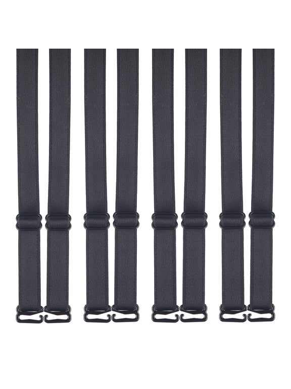 Bra Straps Replacement-Adjustable High-Quality Durable Elastic Shoulder Straps for Women,4pack,Black(0.47"W x 16.14"L)