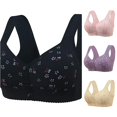 thumbnail image 1 of Bra Underwire Comfort Women Front Button Lace Shaping Cup Adjustable Straps Large Size for Everyday Black 58, 1 of 5