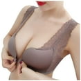 thumbnail image 1 of Bra No Underwire Women Fashion Plus Size Bra Comfortable Breathable Underwear V-Neck No Underwire Bra Feature Hook and Eye Closure Longline Bra Style Y-309 , Gray 32, 1 of 5