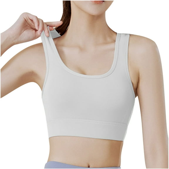 Bra Wireless Women Breasted Back Running Bralettes Yoga High Strength Shock-Proof Backless Bra Sports Underwear V-Neck Push-up Bra Hook and Eye Closure T-Shirt Bra Style Y-551 , White XXL