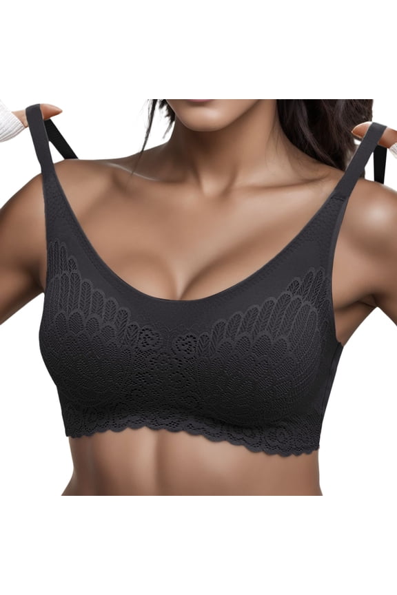 Bra Woman Lace Thin Underwear Female Transparent Bras For Women Lace Bralette For Ladies Black M