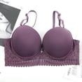 thumbnail image 1 of Bra for Women, Xunlbb Plus Size Women's Solid Color Bra With Large Chest And Steel Ring Plus Size Lingerie Sexy Gathering Bra Lingerie(Purple,XXXL), 1 of 4
