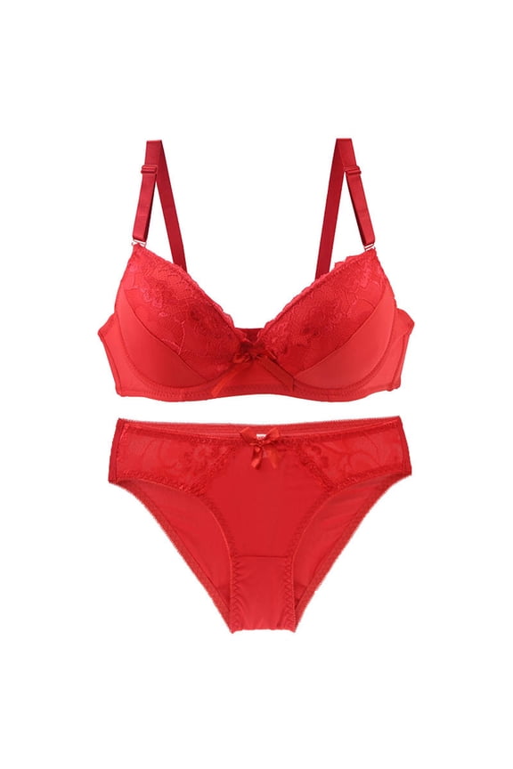 Bra and Panty Set Lift Bra and Briefs Curvy Bra Set Solid Color Bra Set Two Piece Underwear Set Wireless Bra and Briefs No Underwire Set