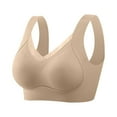 thumbnail image 1 of Bra and Underwear Set Women Back-Smoothing Bra Feature V-Neck Push-up Bra Style W-937 Hook and Eye Closure Bra Wireless Khaki L, 1 of 7