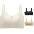 thumbnail image 1 of Bra for Everyday Comfort - Front Closure Zip Up Wireless Bra for Home and Leisure Seamless Soft Stretch with Gentle Support, 1 of 4