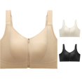 thumbnail image 1 of Bra for Everyday Comfort - Front Closure Zip Up Wireless Bra for Home and Leisure Seamless Soft Stretch with Gentle Support, 1 of 9