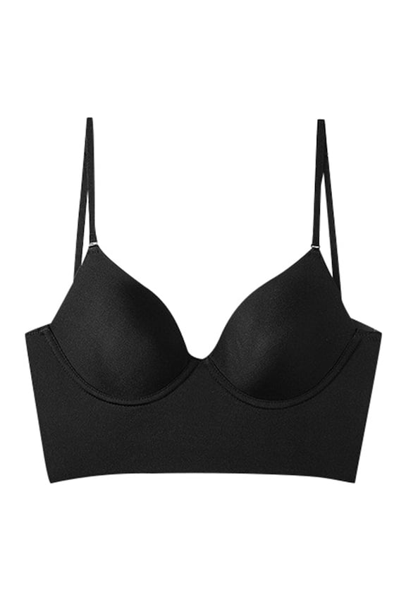 Bra for Everyday Comfort Ladies Sling Seamless Triangle Cup Backless Everyday Wear Bra for Home and Casual Daily Use Black 34