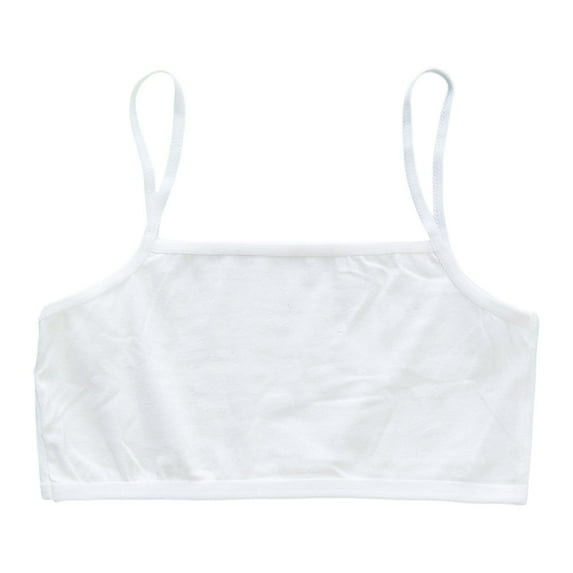 Bra for Girls 13-14 Crop Top Bra Girls Seamless Sports Bra Training White Teen Bra Camisole Style Lightweight Seamless Kids,9-13 Years