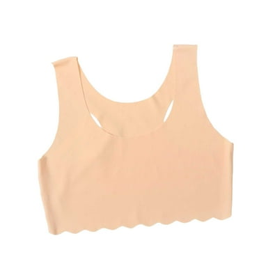 Bra for Girls Sport 10-12 Girls Bras Ages 12 Training Bras Training Bras for Girls Scalloped Bra Wireless Bras Bralette Comfy Bra #Beige 9-13 Years