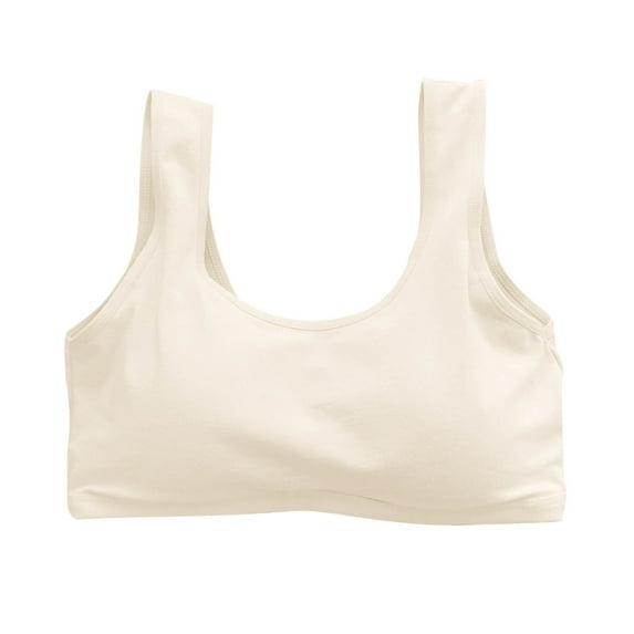 Bra for Teens Pack Sports Bra Training Bras for Girls Seamless Cami Bralettes Cropped Sports Soft Stretchy Underwear Vests Khaki One Size