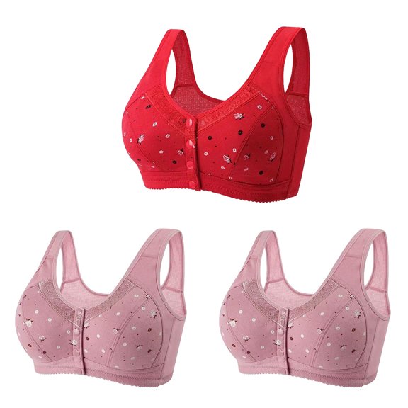 Bra for Women Full-Coverage Bra Feature V-Neck Training Bra Style W-636 Red S