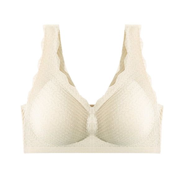 Bra for Women Lightly Lined Bra Feature V-Neck T-Shirt Bra Style W-374 Beige XL