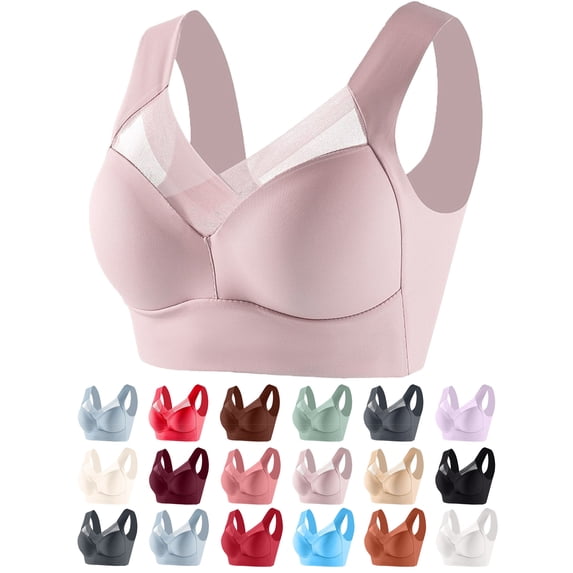 Bra for Women No Underwire Full Coverage Lightweight Lace Plus Size Solid Color Wide Strap Women's Bralettes Breathable Underwear Daily Bra
