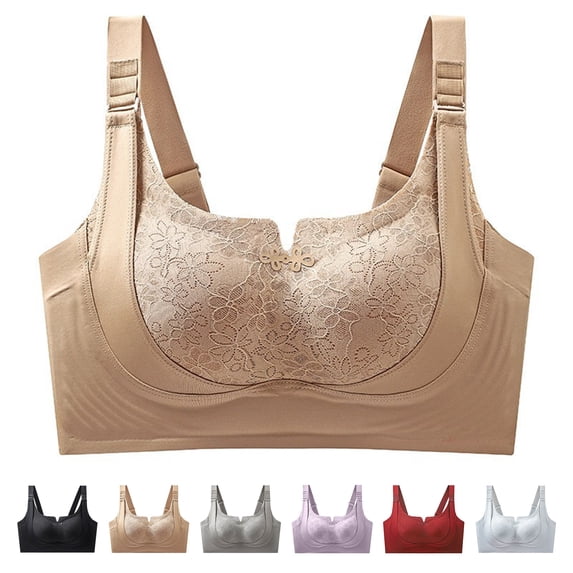 Bra for Women Seamless Lift Bust Shaping Bra, Wireless Full Coverage Push-Up Comfort T-Shirt Bralette,Coffee,38